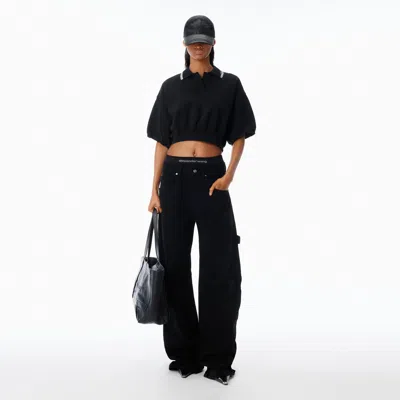 Alexander Wang Pre-styled Mid-rise Jean Oversized In Black