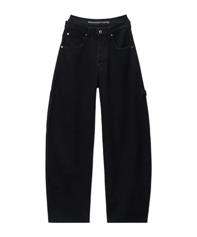 Alexander Wang Pre-styled Mid-rise Jean Oversized In Black