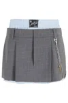 Alexander Wang Pre Styled Pleated Skort W Chain In Gray