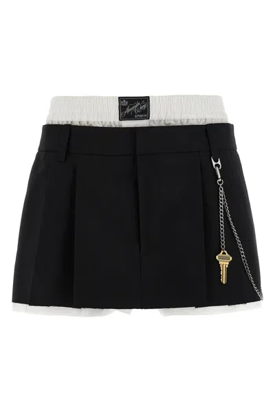 ALEXANDER WANG 'PRE-STYLED PLEATED W/CHAIN' SKORT