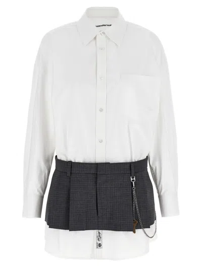 Alexander Wang Pre-styled Mini Shirt Dress In White