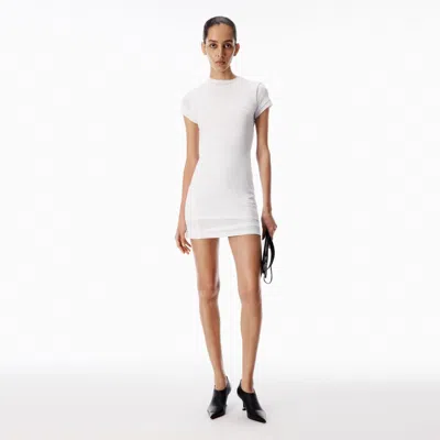 Alexander Wang Pre-styled Short Sleeve Mini Dress In White