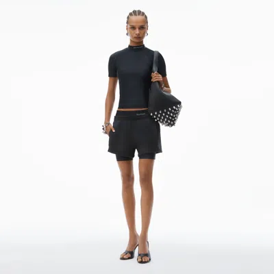 Alexander Wang Pre-styled Short With Boxer Brief In Washed Black