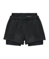 Alexander Wang Logo Waistband Shorts With Layered Design In Black