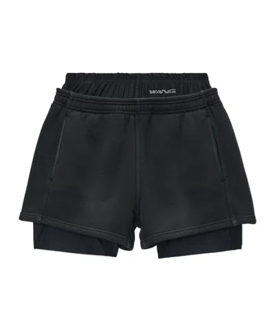 ALEXANDER WANG ALEXANDER WANG LAYERED ELASTICATED-WAIST SHORTS