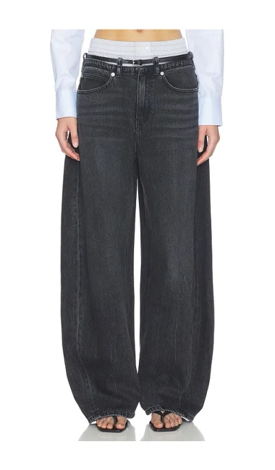Alexander Wang Prestyle Blow Up Jeans With Leather Belt And Boxer In Black
