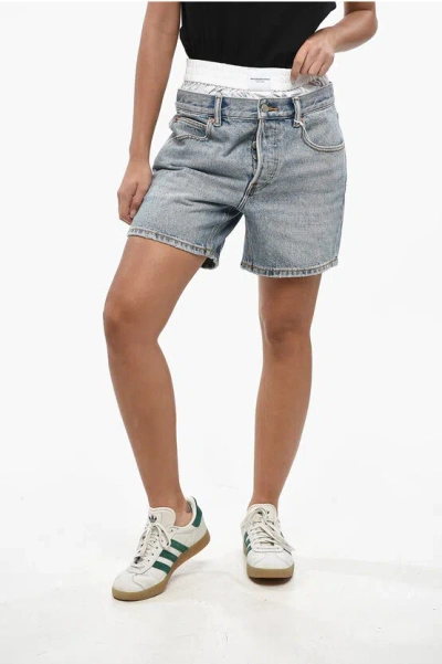 Alexander Wang Prestyle Boxer Loose Fit Shorts In Blue
