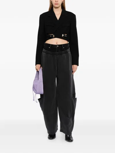 Alexander Wang Pre-style Slashed Sweatpant Pants In Black