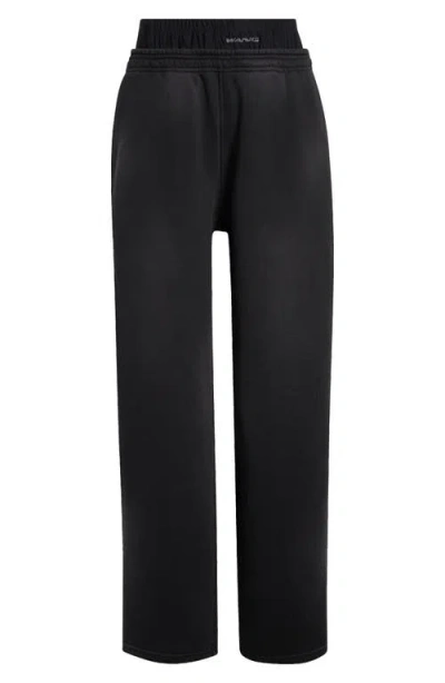 Alexander Wang Logo-tape Detail Track Pants In Black