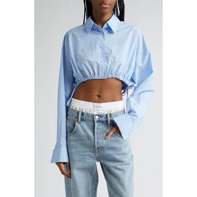 Alexander Wang Prestyled Boxer Waist Balloon Leg Jeans In Vintage Faded Indigo