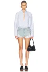 Alexander Wang Jeans Shorts With Integrated Boxer In Light Worn Indigo