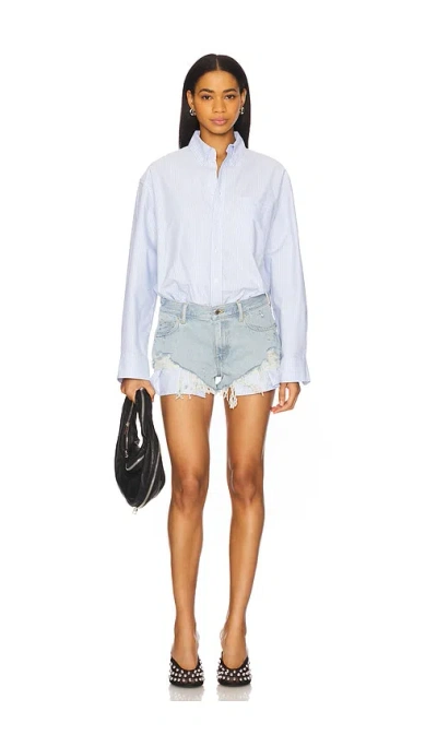 ALEXANDER WANG PRESTYLED BUTTON DOWN SHORT ROMPER