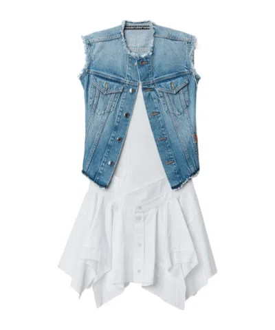 Alexander Wang Alexanderwang Prestyle Mixed Media Dress In White