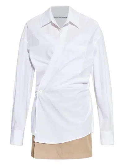 Alexander Wang Pre-styled Mini Wrap Dress In White