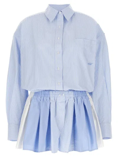 ALEXANDER WANG 'PRESTYLED PLEATED BOXER ROMPER' JUMPSUIT