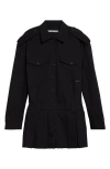 Alexander Wang Prestyled Pleated Long Sleeve Romper In 001 Black