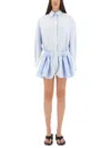 Alexander Wang Women Short Striped Overalls In Blue