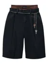Alexander Wang Prestyled Pleated Shorts With Chain Belt