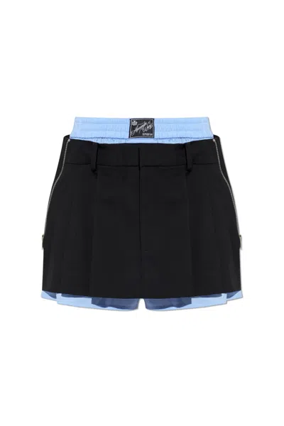 Alexander Wang Pre-styled Pleated Skort W/ Zipper Details In Black