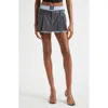 Alexander Wang Prestyled Pleated Skort With Detachable Chain Detail In Gray