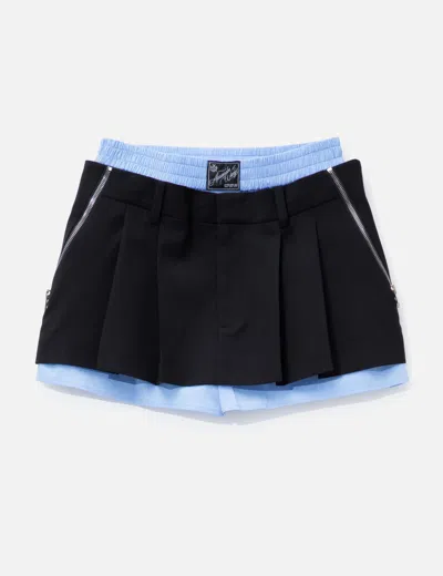 Alexander Wang Pre-styled Pleated Skort With Zipper Details In Multi