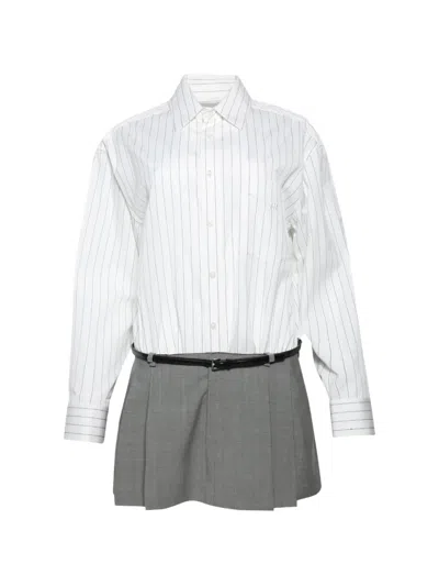 Alexander Wang Pre-styled Shirt Dressed With Tailored Skirt In White