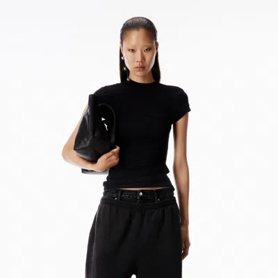 Alexander Wang Prestyled Short Sleeve Top In Black