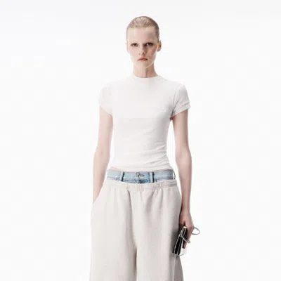 Alexander Wang Prestyled Short Sleeve Top In White