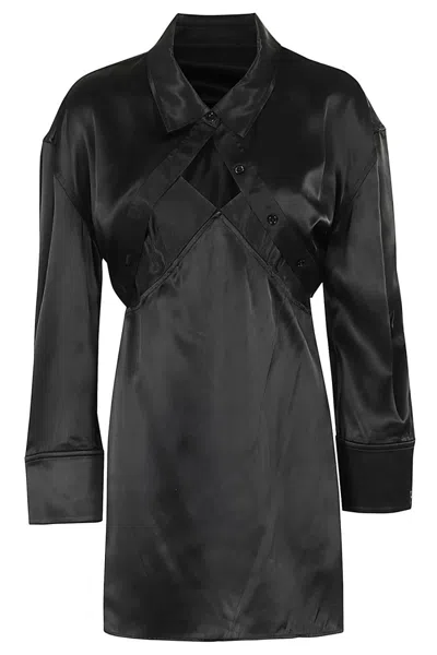 Alexander Wang Prestyled Slip Dress In Black