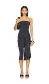 Alexander Wang Vintage Effect Stretch Jumpsuit With Knot Detail In Charcoal