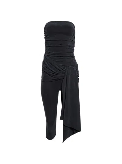 ALEXANDER WANG ALEXANDER WANG PRESTYLED STRAPLESS WRAP CATSUIT GREY