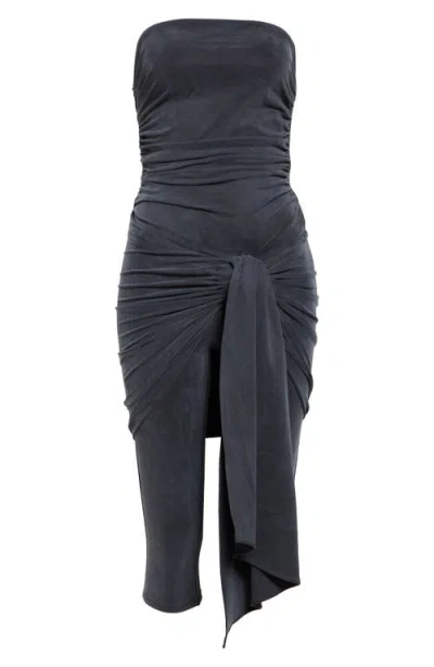 ALEXANDER WANG ALEXANDER WANG PRESTYLED STRAPLESS WRAP CROP JUMPSUIT