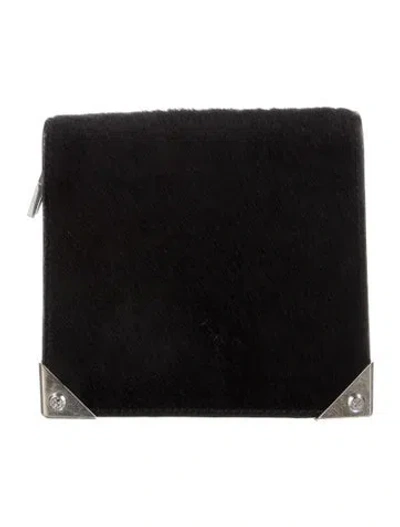 Pre-owned Alexander Wang Printed Compact Wallet In Black