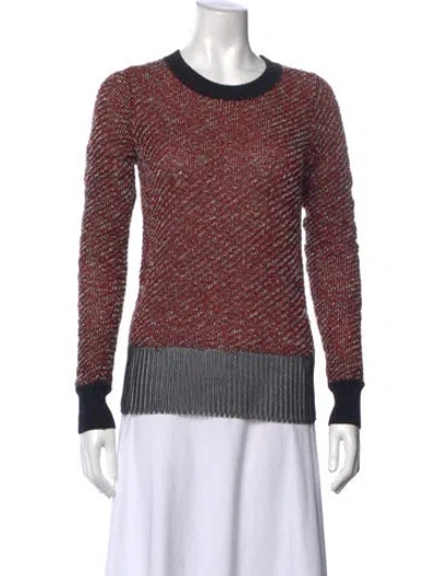Pre-owned Alexander Wang Printed Crew Neck Sweater In Red
