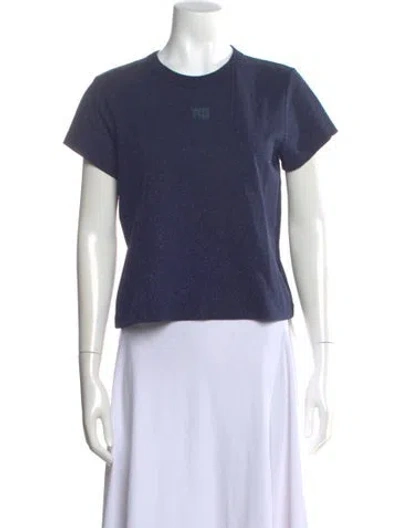 Pre-owned Alexander Wang Printed Crew Neck T-shirt In Blue