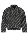 Alexander Wang Black Printed Falling Back Logo Denim Jacket