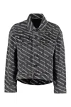 Alexander Wang Black Printed Falling Back Logo Denim Jacket