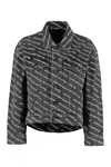 Alexander Wang Black Printed Falling Back Logo Denim Jacket