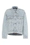 Alexander Wang Printed Denim Jacket In Blue