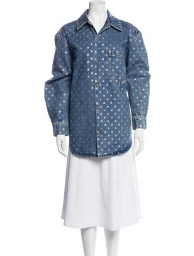 Pre-owned Alexander Wang Printed Denim Jacket In Blue