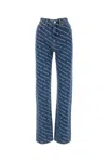 Alexander Wang Printed Denim Jeans In Blue