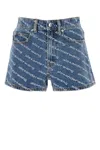 Alexander Wang Denim Shorts Featuring Printed Design In Blue