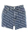 Alexander Wang Bite Logo Cotton Denim Shorts