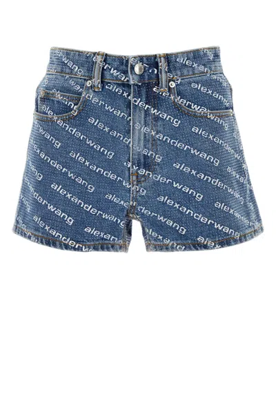 ALEXANDER WANG PRINTED DENIM SHORTS