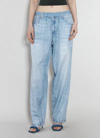 Alexander Wang Blue Printed Denim Track Trousers