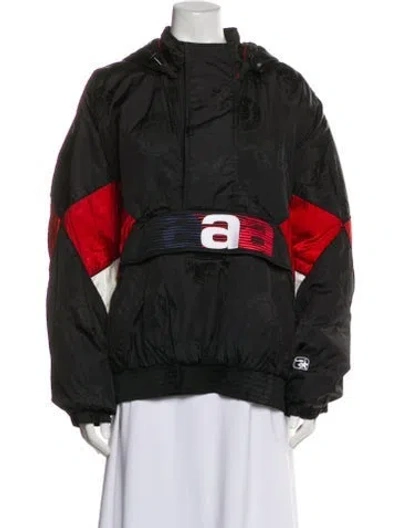 Pre-owned Alexander Wang Printed Faux Fur Jacket In Black