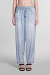 Alexander Wang Printed Denim Track Pant In Nylon In Vintagefadedindigo
