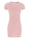 Alexander Wang Printed Micro Ribbed Dress In Pink