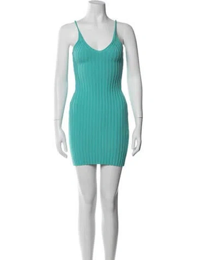Pre-owned Alexander Wang Printed Mini Dress In Blue