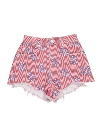 Pre-owned Alexander Wang Printed Mini Shorts In Red